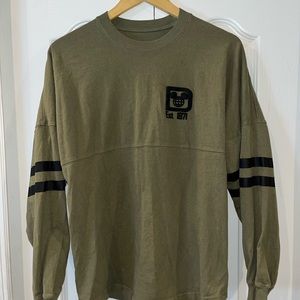 Disney Parks Walt Disney World Long Sleeve Spirit Jersey Olive Green Adult Small